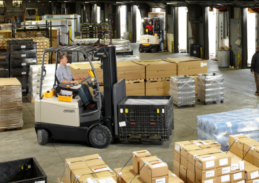 Crown Forklift in a warehouse | Thompson Lift Truck