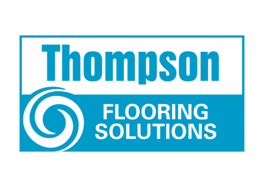 Thompson Flooring Solutions logo, offering high-quality flooring services and products. Available at Thompson Lift Truck for all your flooring needs.