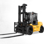 Hyundai diesel forklift on gradient background