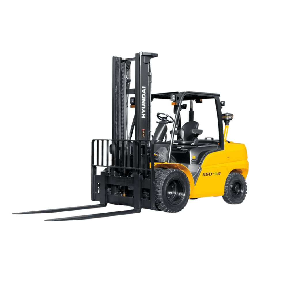 side view of hyundai 35d-9f forklift