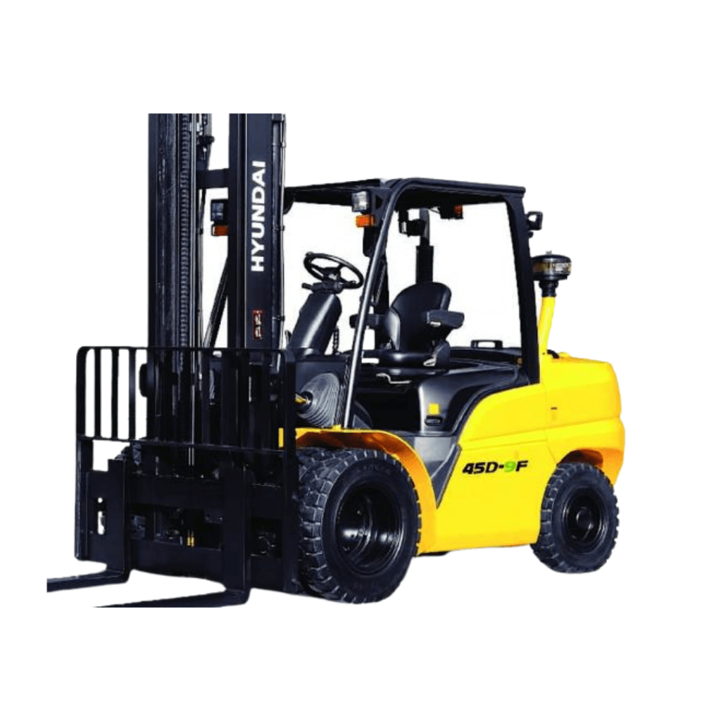 right side view of Hyundai 40D-9F new forklift at Thompson Lift Truck